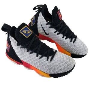 Nike XVI GS Shoes Youth Boys 5Y Womens 6.5 Ivory Black Orange Knit Space Travel